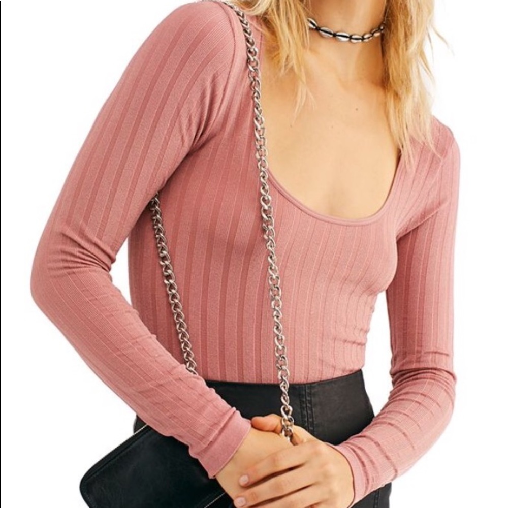 Free People Pink Lucky You Layering Top